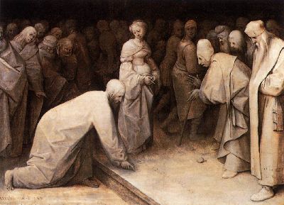 Christ and the Woman Taken in Adultery Bruegel